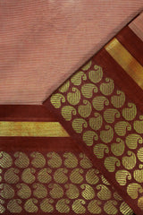 Terracotta Brown Cotton Saree (Without Blouse)