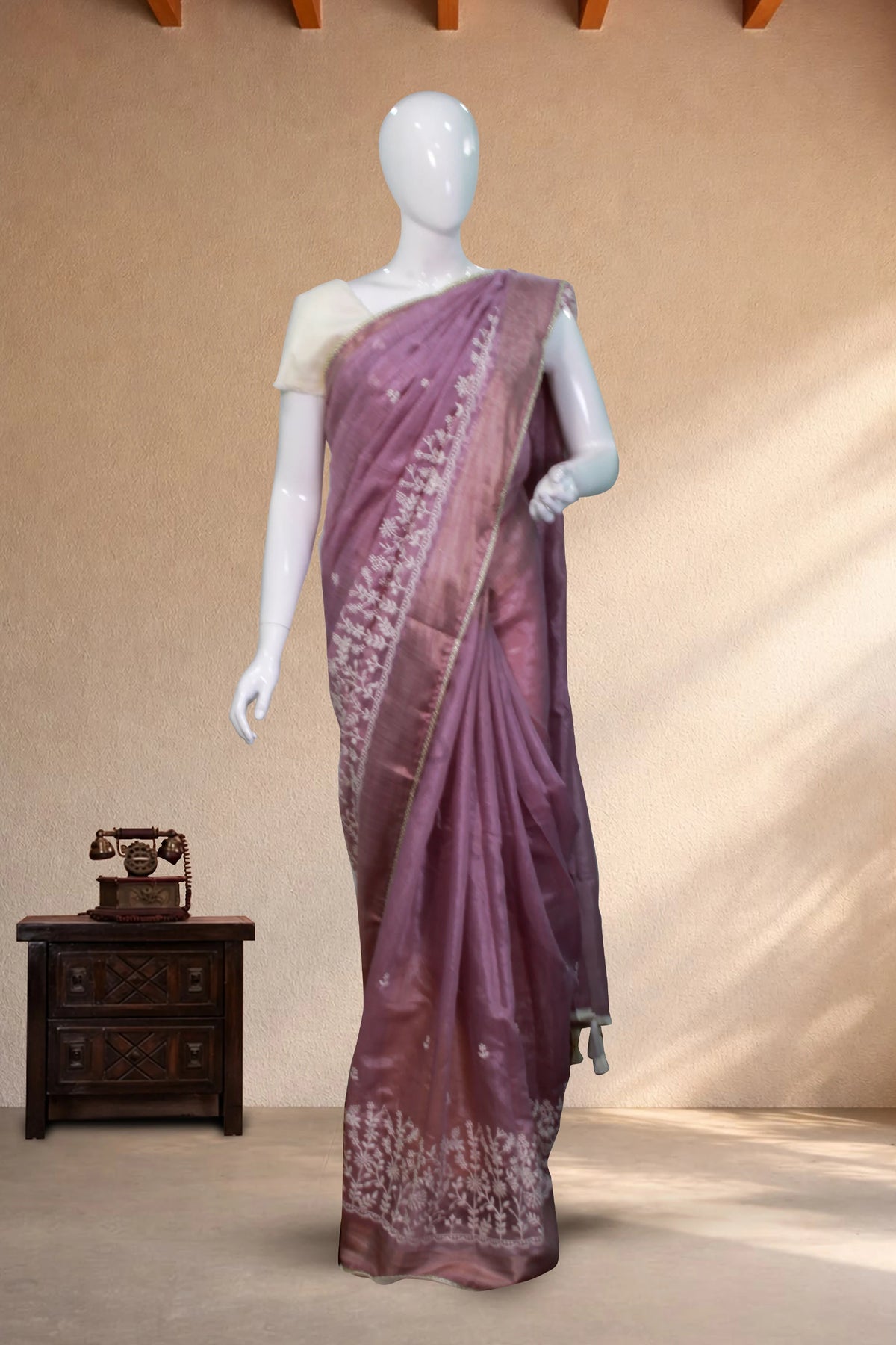 Lavender Tissue -Chikankari