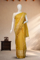 Golden YellowTissue -Chikankari