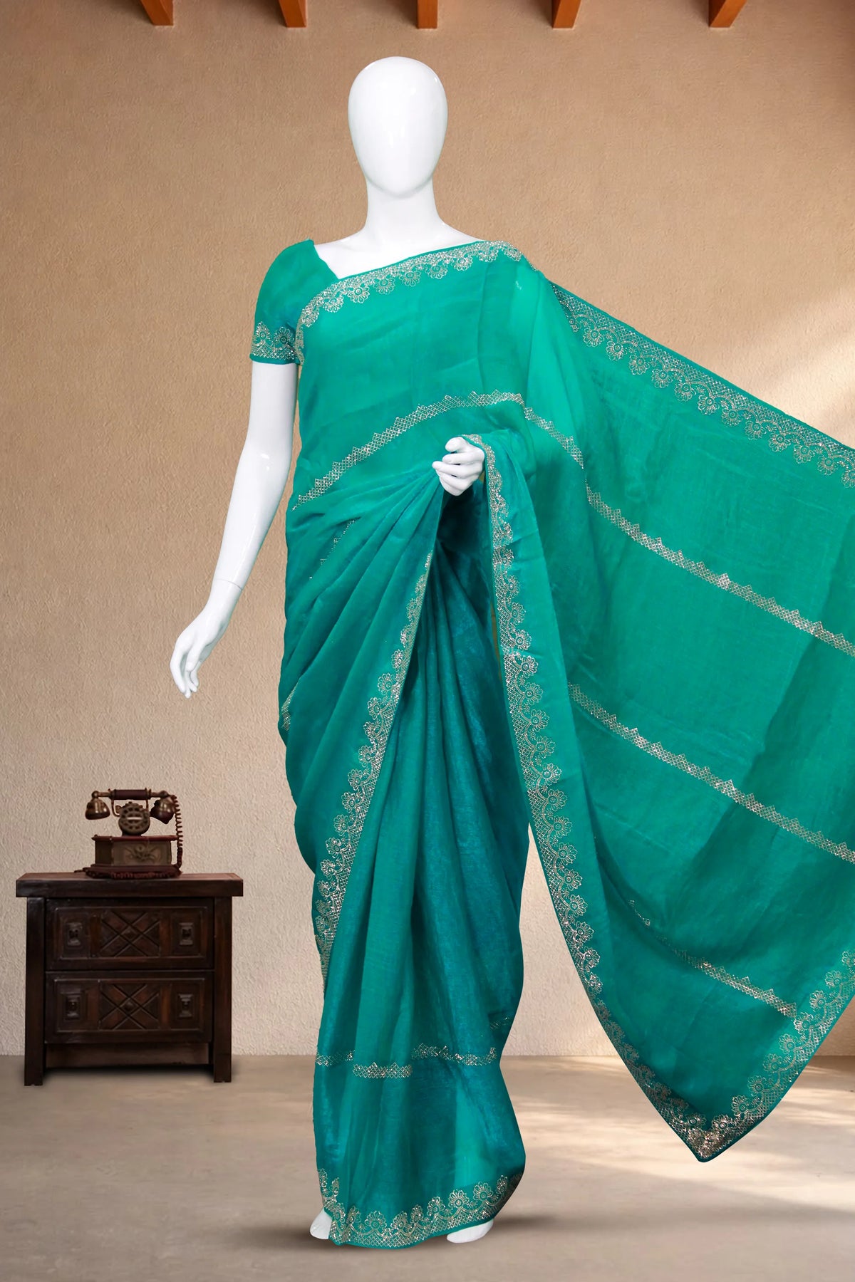Turquoise Blue Space Silk
