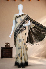Black Tussar Silk