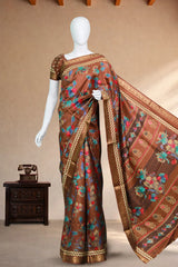 Chocolate Brown Jute Silk