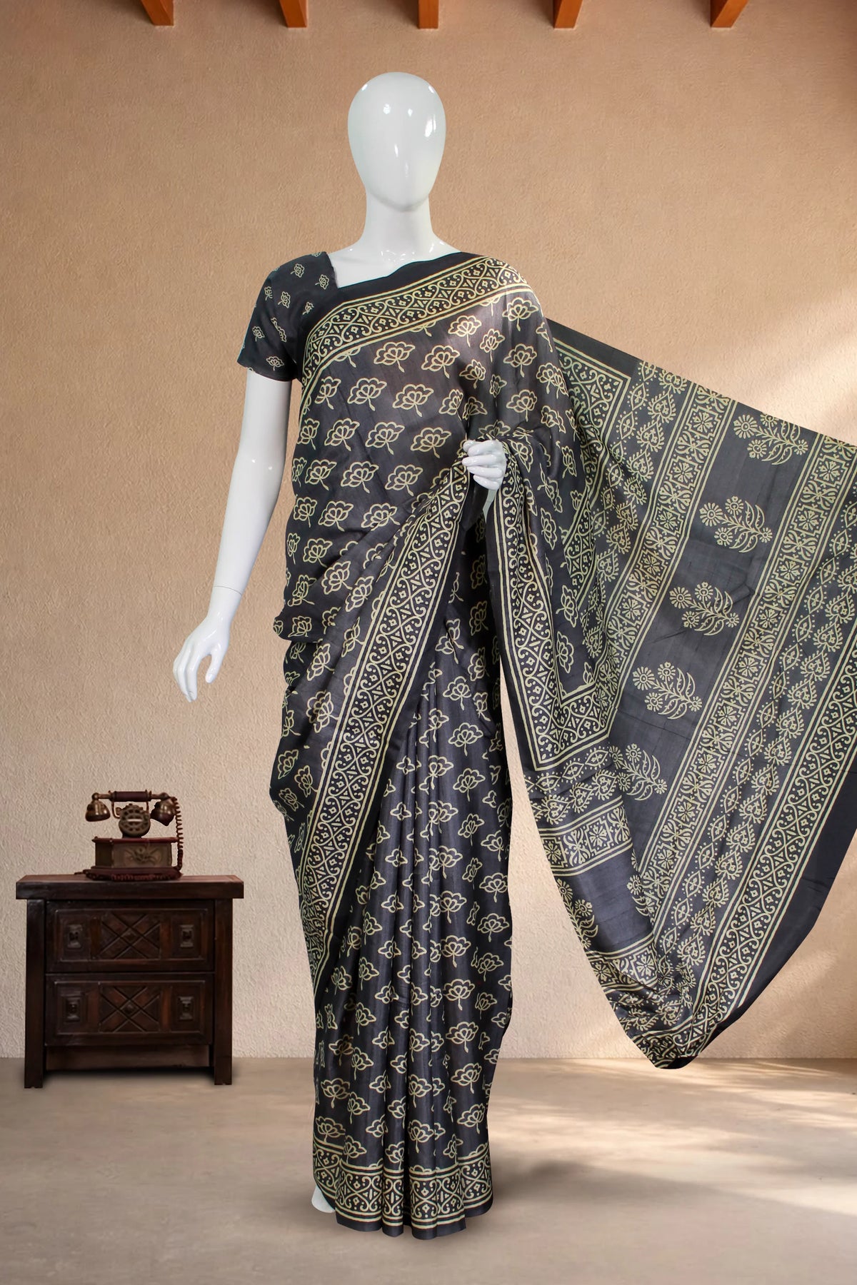 Salted Grey Viscose Chanderi