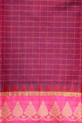 Wine Pink Pure Cotton Saree (Without Blouse)