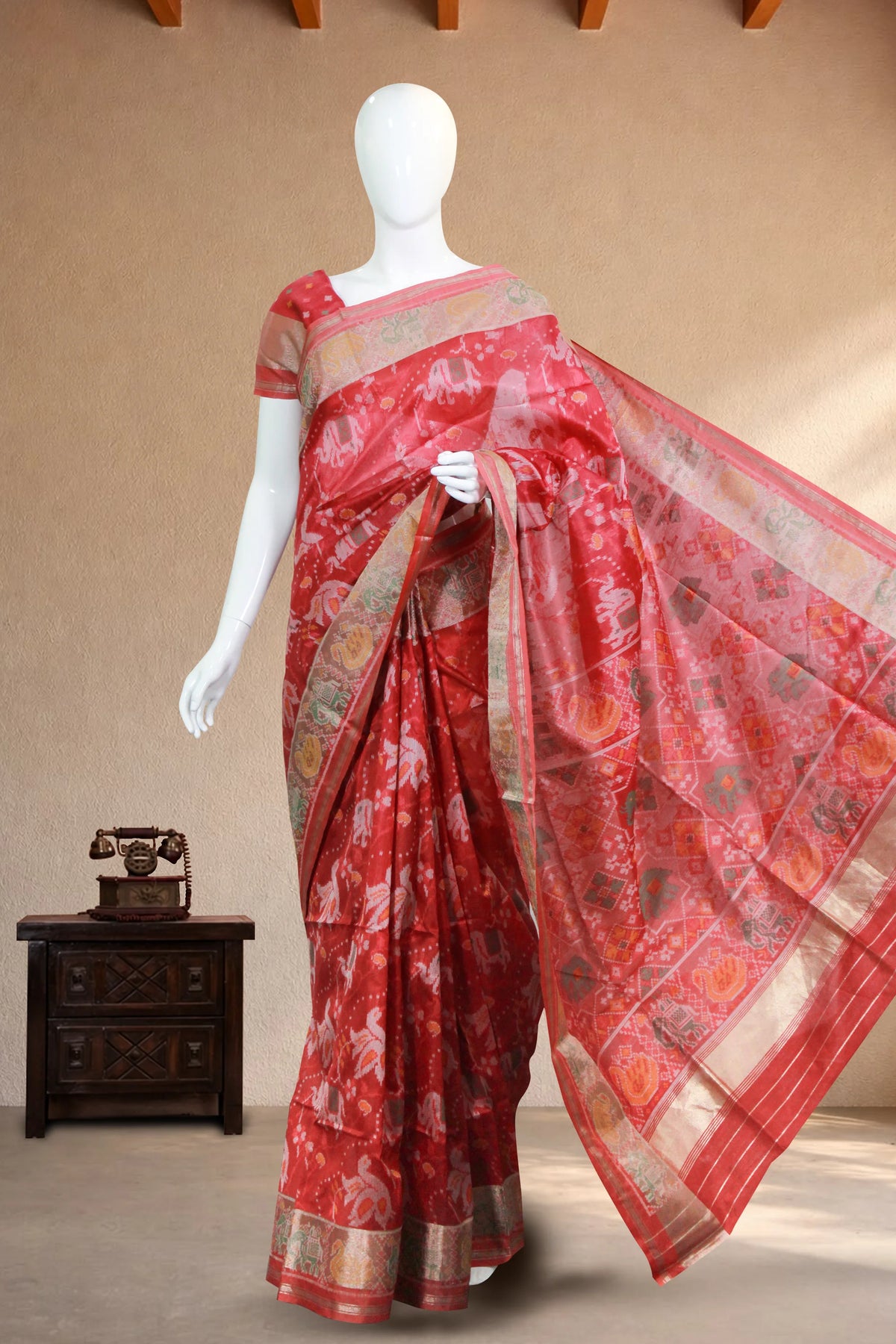 Royal Pink Zari Kota Cotton