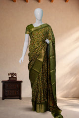 Olive Green Art Silk