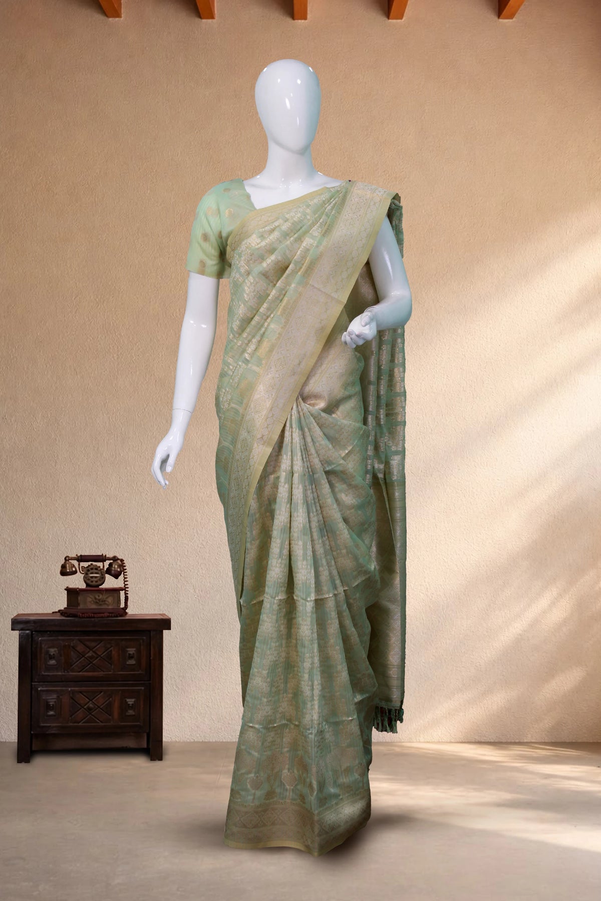 Light Green Tissue-Banarasi