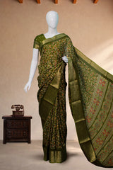 Olive Green Art Silk