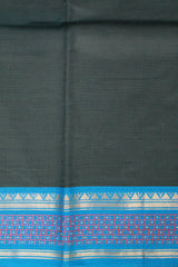 Bottle Green Pure Cotton Saree (Without Blouse)