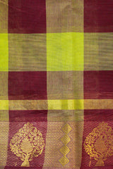 Copper Big Checks - Pure Cotton Saree (Without Blouse)