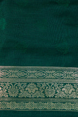Dark Green Georgette Banarasi