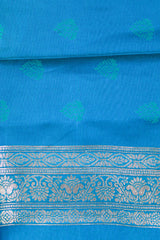 Peacock Blue Georgette Banarasi