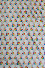 White Linen Cotton with Floral Print