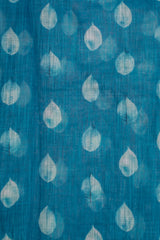White Linen Cotton with Leaf Print