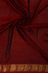 Maroon Maheswari Silk Saree with Mythological Kalamkari Print