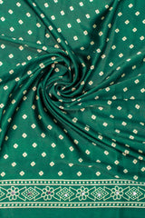 Emarald Green Modal Silk (Mirror Work) with Ajrakh Block Print