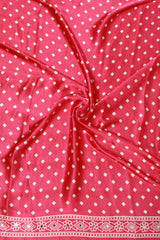 Majenta Pink Modal Silk (Mirror Work) with Ajrakh Block Print
