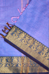 Plain Lavender Pure Cotton Saree (Wthout Blouse)