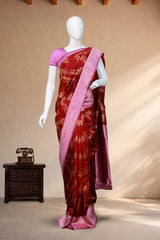 Maroon Semi-Banaras Silk