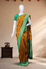 Mustard Yellow Semi-Banaras Silk