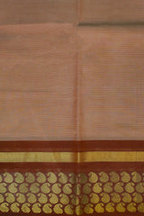 Terracotta Brown Cotton Saree (Without Blouse)