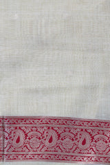 Magenta Red Tussar Silk