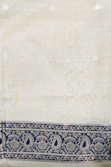 Navy Blue Tussar Silk