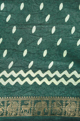 Olive Green Jute Silk