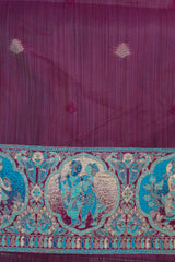 Narrative Motif Purple Tussar Silk
