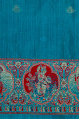 Turquoise Blue Tussar Silk