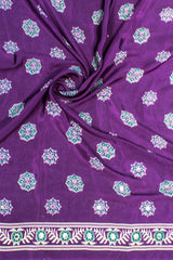 Violet Modal Silk (Mirror Work) with Ajrakh Block Print