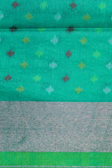 Parrot Green Zari Kota Cotton