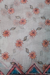 Ivory Brown Linen Chanderi