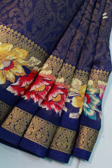Navy Blue Banarasi Art Silk