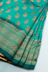 Turquoise Green Banarasi Art Silk