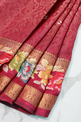 Wine Pink Banarasi Art Silk