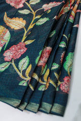 Forest Motif Black Kota Cotton