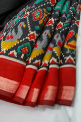 Ikkat Black Mul Cotton