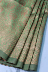 Celadon Green Semi-banarasi