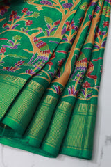Dark Green Dola Silk