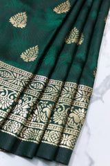 Dark Green Georgette Banarasi