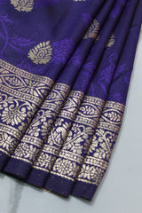 Deep Purple Georgette Banarasi