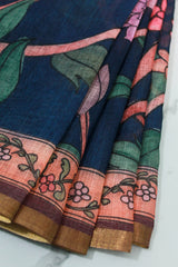 Ink Blue Linen Chanderi