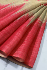 Coral Pink Jute Silk