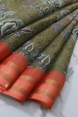 Olive Green Kota Tussar