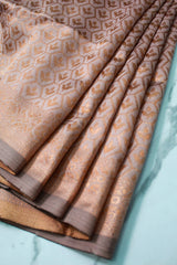 Light Terracotta Red Semi-Banaras