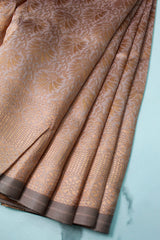 Light Terracotta Red Semi-Banarasi
