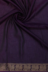 Rich Purple Maheswari Silk Saree with Mythological Kalamkari Print