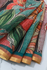 Maroon Linen Chanderi