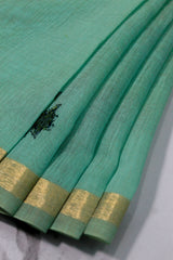 Turquoise Green Mul-Chanderi